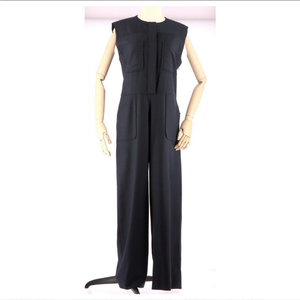 Paul & Joe Sister Coverall Navy blue Wool Jumpsuit Sz 42 US 10